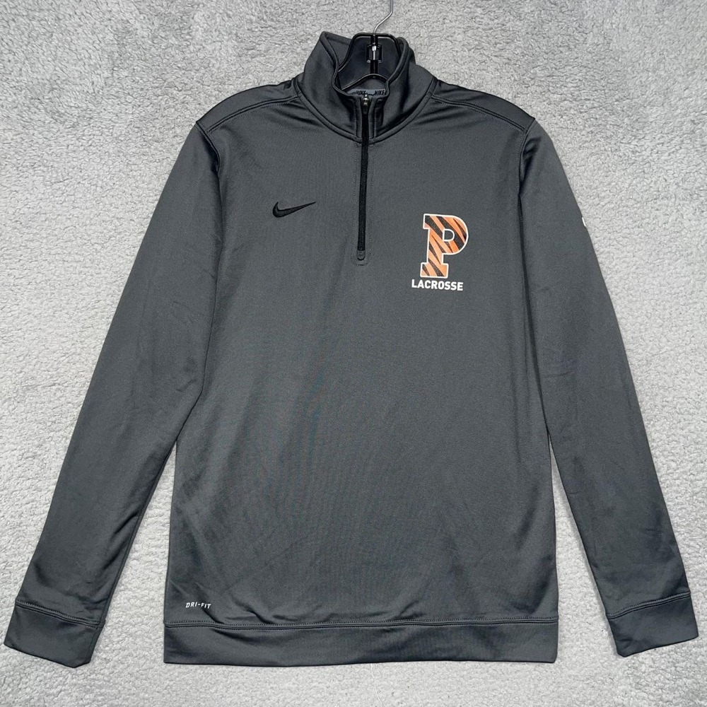 Nike Princeton Tigers Lacrosse Sweater Women's Size M Charcoal‎ 1/4 Zip Dri-Fit